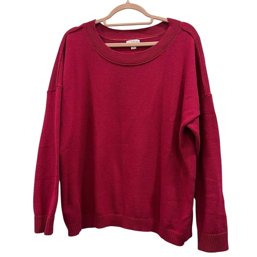 J. Jill Womens Pink Crewneck Long Sleeve Knit Sweater SSW238651 Large